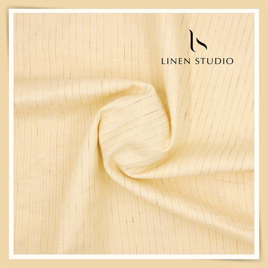 Burgoyne 80 Lea Luxury Shirting - Light Tan with Stripes