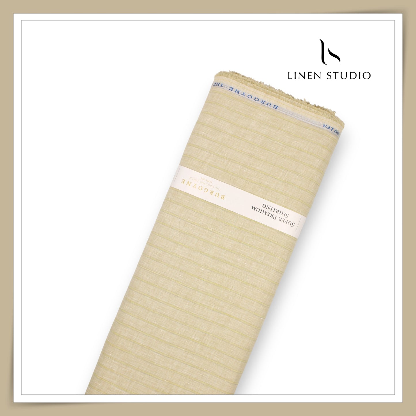 80 Lea Premium Shirting by Burgoyne - Vanilla Stripes (NEW)