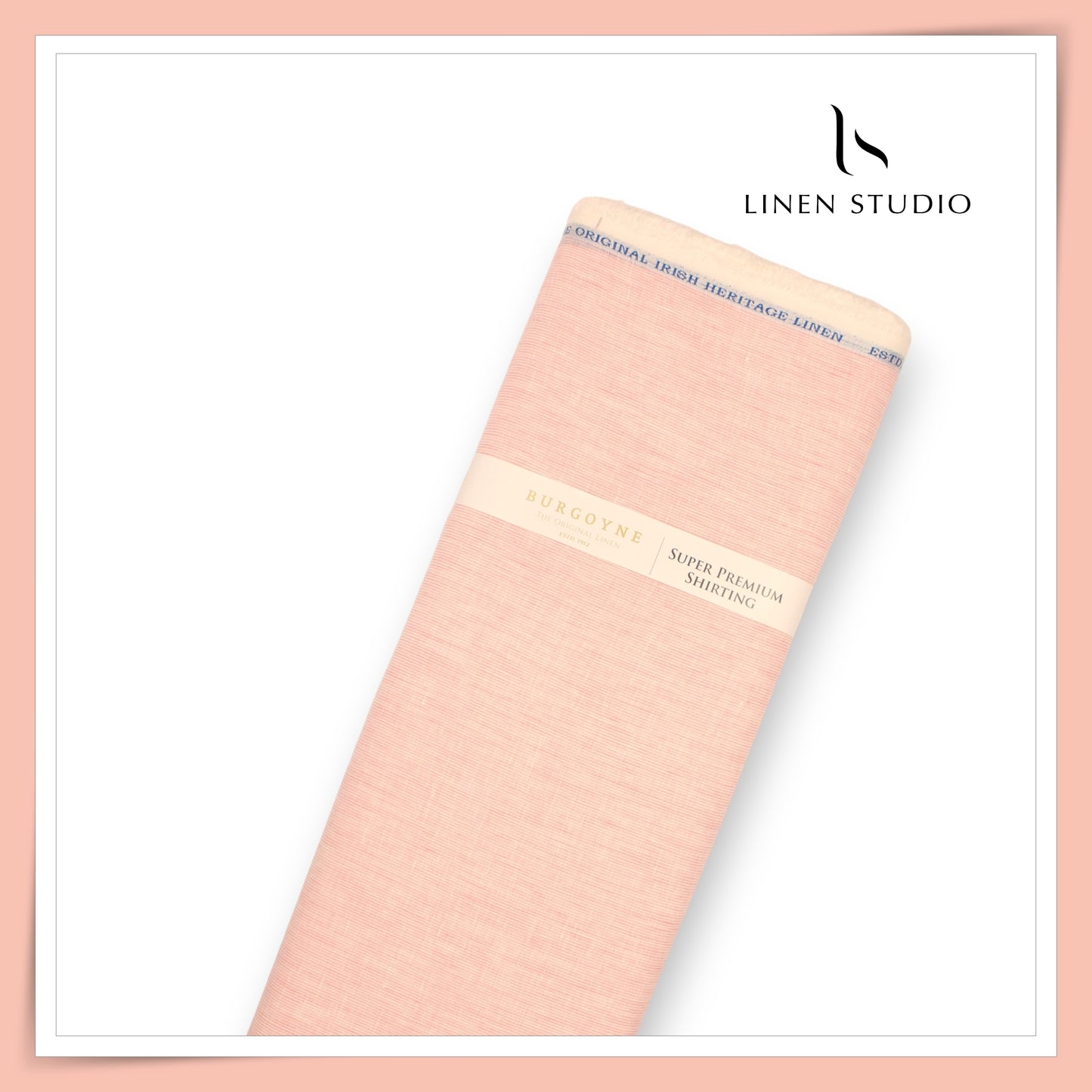 80 Lea Premium Shirting by Burgoyne - Melon Thin Stripes (NEW)