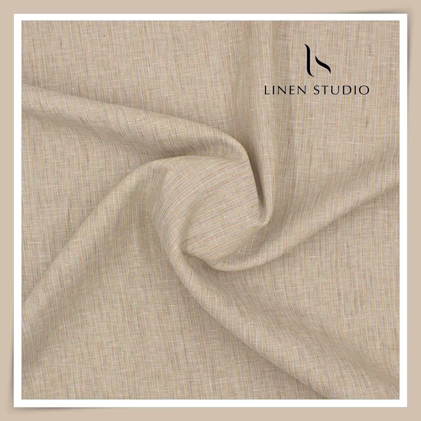 80 Lea Pure Linen Premium Shirting by Burgoyne - Beautiful Sober Stripes (NEW)