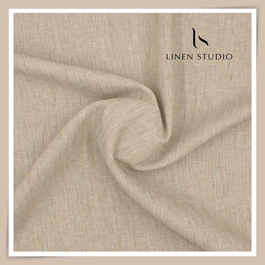 80 Lea Pure Linen Premium Shirting by Burgoyne - Beautiful Sober Stripes (NEW)