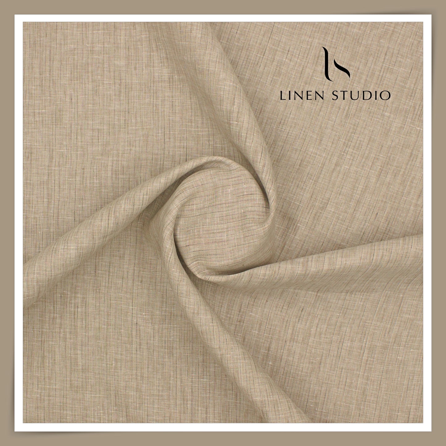 80 Lea Pure Linen Premium Shirting by Burgoyne - Beautiful Natural Stripes (NEW)