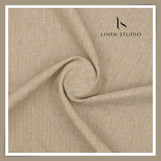 80 Lea Pure Linen Premium Shirting by Burgoyne - Beautiful Natural Stripes (NEW)