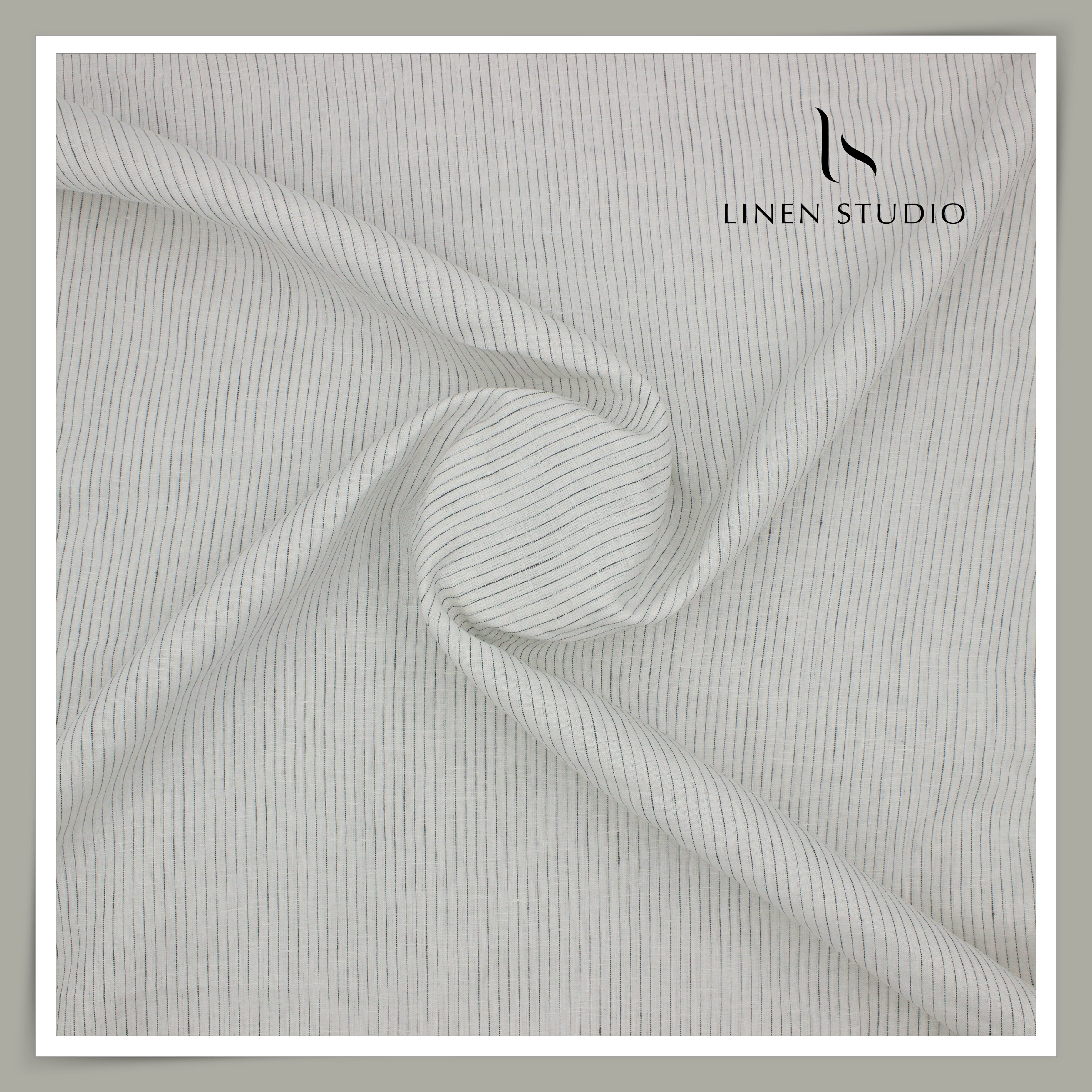 80 Lea Pure Linen Premium Shirting by Burgoyne - Off White with Broken ...