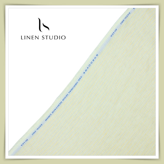 80 Lea Premium Shirting by Burgoyne - Lemon Yellow Stripes (NEW)