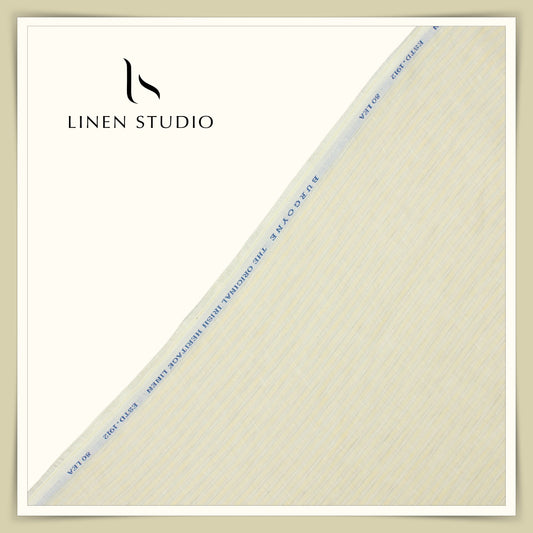 80 Lea Premium Shirting by Burgoyne - Lemon Yellow Stripes (NEW)