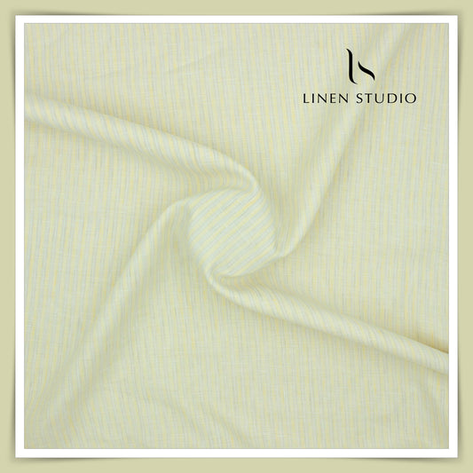 80 Lea Premium Shirting by Burgoyne - Lemon Yellow Stripes (NEW)