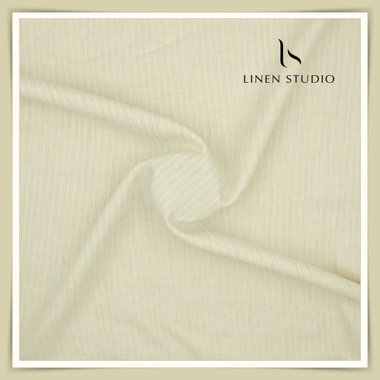 80 Lea Premium Shirting by Burgoyne - Lemon Yellow Stripes (NEW)