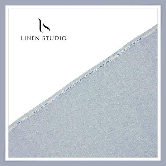 Burgoyne Premium Linen 70 Lea Shirting - Textured Blue (NEW) (Fastest Selling)