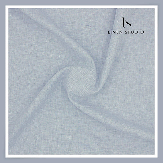Burgoyne Premium Linen 70 Lea Shirting - Textured Blue (NEW) (Fastest Selling)