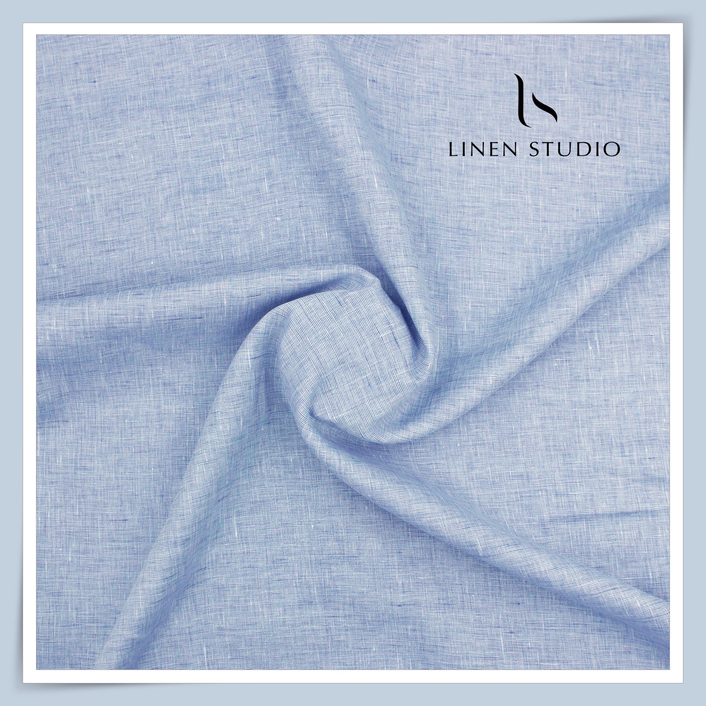 Burgoyne Premium Linen 70 Lea Textured Plain Shirting - Carolina Blue (NEW)