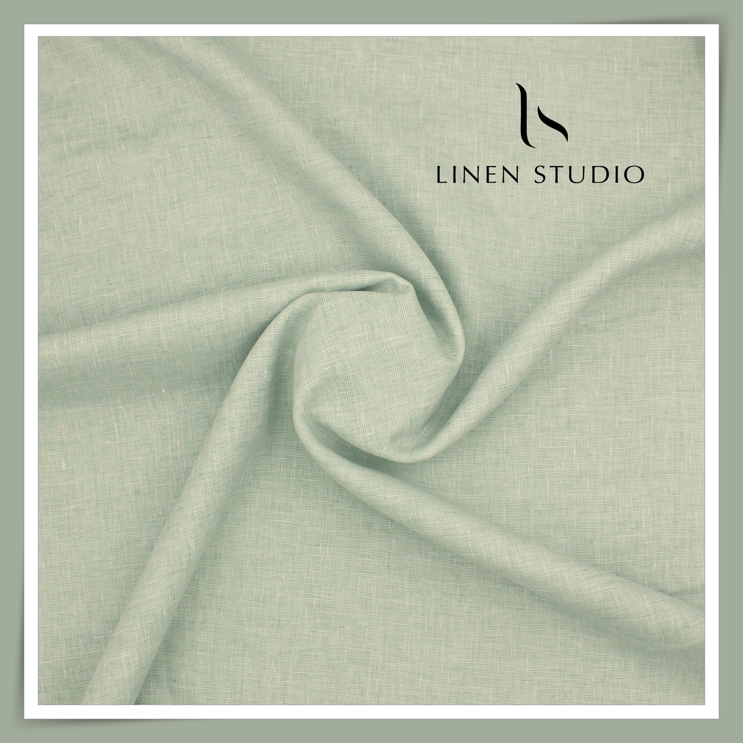 Burgoyne Premium Linen 70 Lea Textured Plain Shirting - Spring Green (NEW)