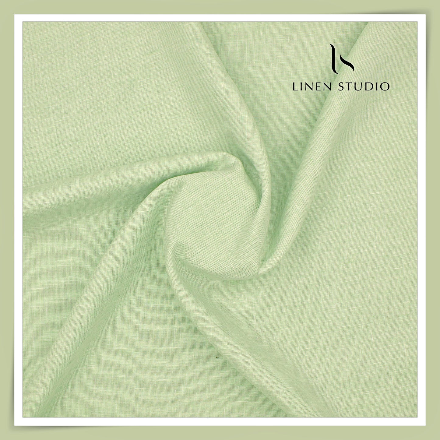 Burgoyne Premium Linen 70 Lea Textured Plain Shirting - Mist Green (NEW)