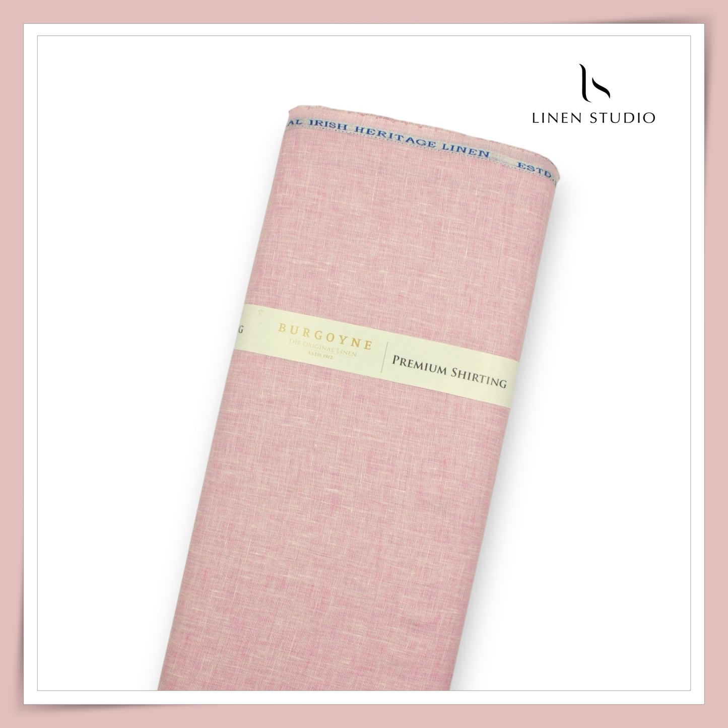 Burgoyne Premium Linen 70 Lea Textured Shirting - Pink Blossom (NEW) (Most Liked)