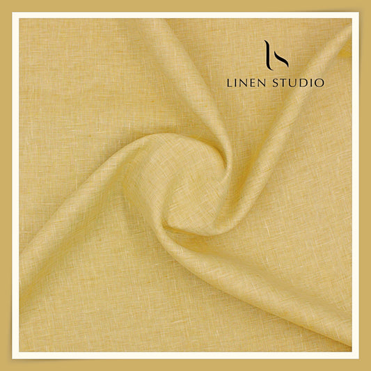 Burgoyne Premium Linen 70 Lea Textured Plain Shirting - Harvest Gold (NEW)