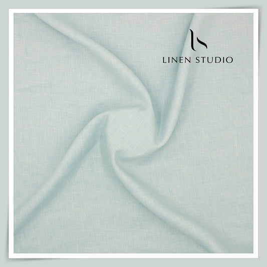 Burgoyne Premium Linen 70 Lea Textured Plain Shirting - Powder Ash (NEW)