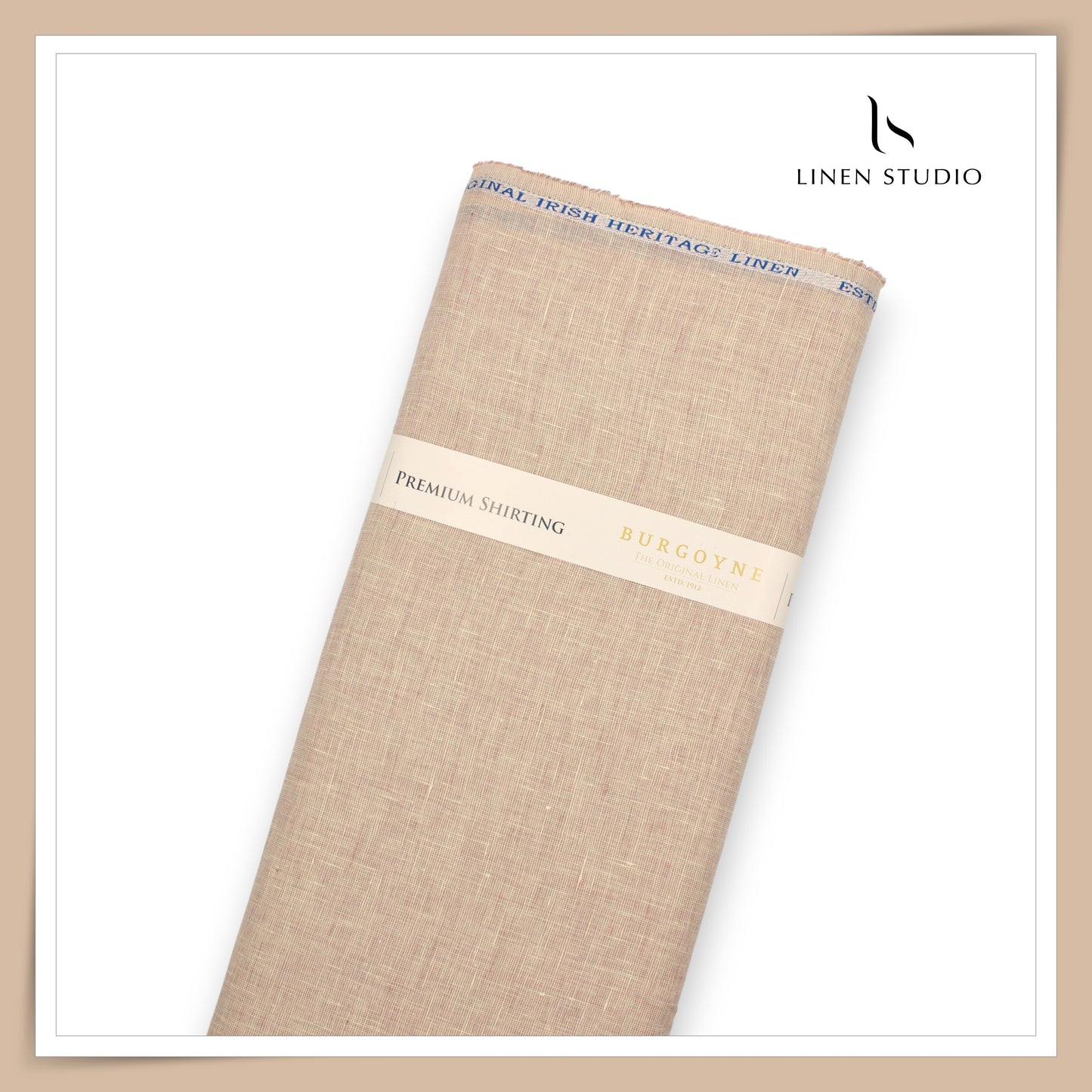 Burgoyne Premium Linen 70 Lea Textured Plain Shirting - Desert Sand (NEW)