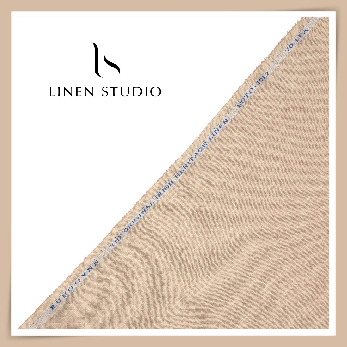 Burgoyne Premium Linen 70 Lea Textured Plain Shirting - Desert Sand (NEW)