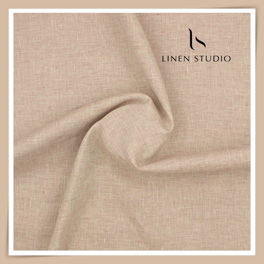 Burgoyne Premium Linen 70 Lea Textured Plain Shirting - Desert Sand (NEW)