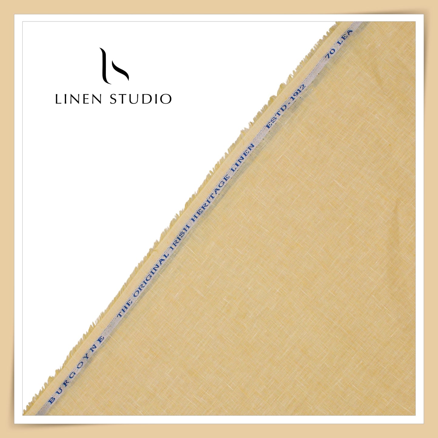 Burgoyne Premium Linen 70 Lea Textured Plain Shirting - Pale Golden Yellow (NEW)