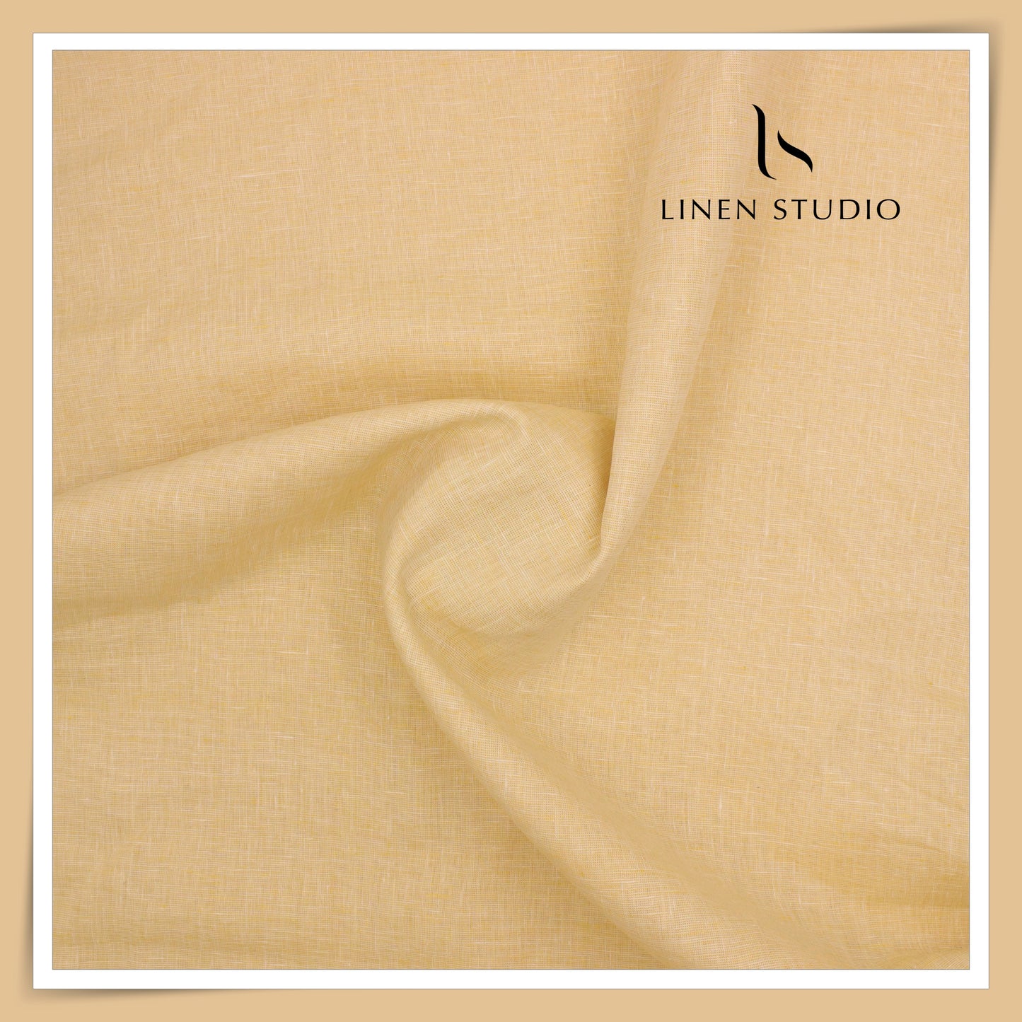 Burgoyne Premium Linen 70 Lea Textured Plain Shirting - Pale Golden Yellow (NEW)