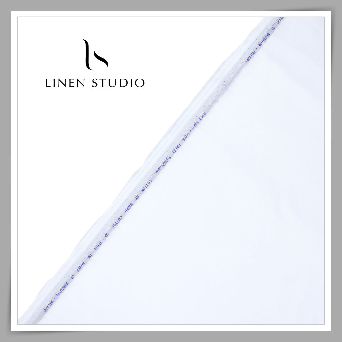 2/140's Finest Supima Cotton Shirting by Burgoyne Ireland - Plain White (NEW) (Highest Quality)