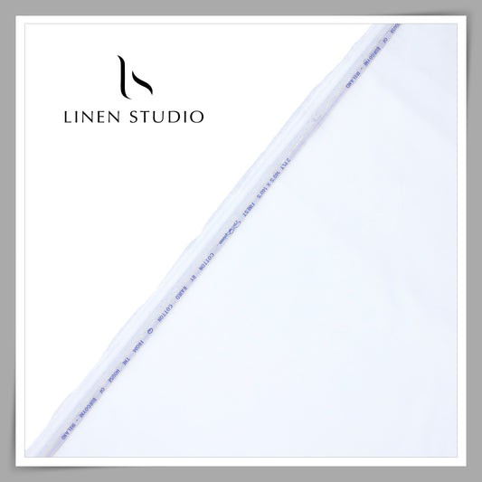2/140's Finest Supima Cotton Shirting by Burgoyne Ireland - Plain White (NEW) (Highest Quality)