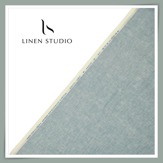 Burgoyne 70 Lea Linen Two Tone Shirting - Greyish Blue (NEW) (Limited Stock)