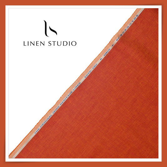 Burgoyne 70 Lea Linen Two Tone Shirting - Mojo Red (NEW) (Limited Stock)