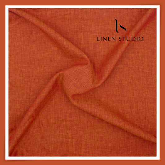 Burgoyne 70 Lea Linen Two Tone Shirting - Mojo Red (NEW) (Limited Stock)