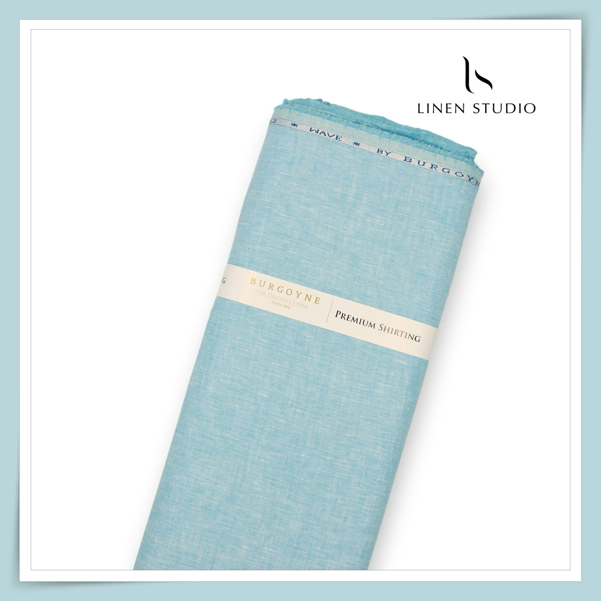 Burgoyne 70 Lea Linen Two Tone Shirting WAVE - Powder Blue (NEW)