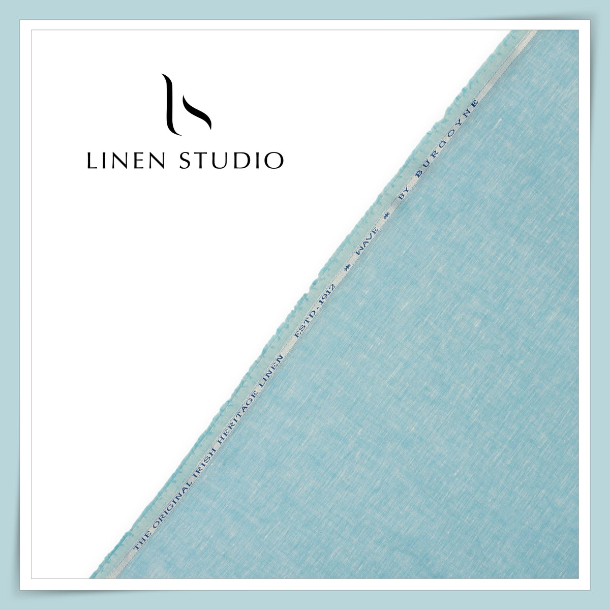 Burgoyne 70 Lea Linen Two Tone Shirting WAVE - Powder Blue (NEW)