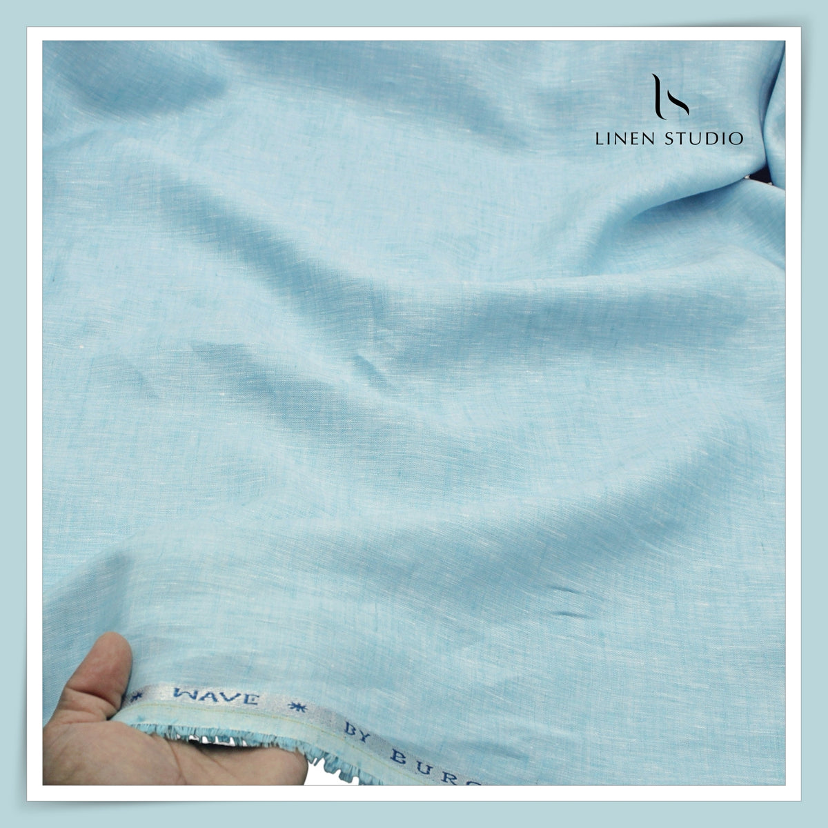Burgoyne 70 Lea Linen Two Tone Shirting WAVE - Powder Blue (NEW)