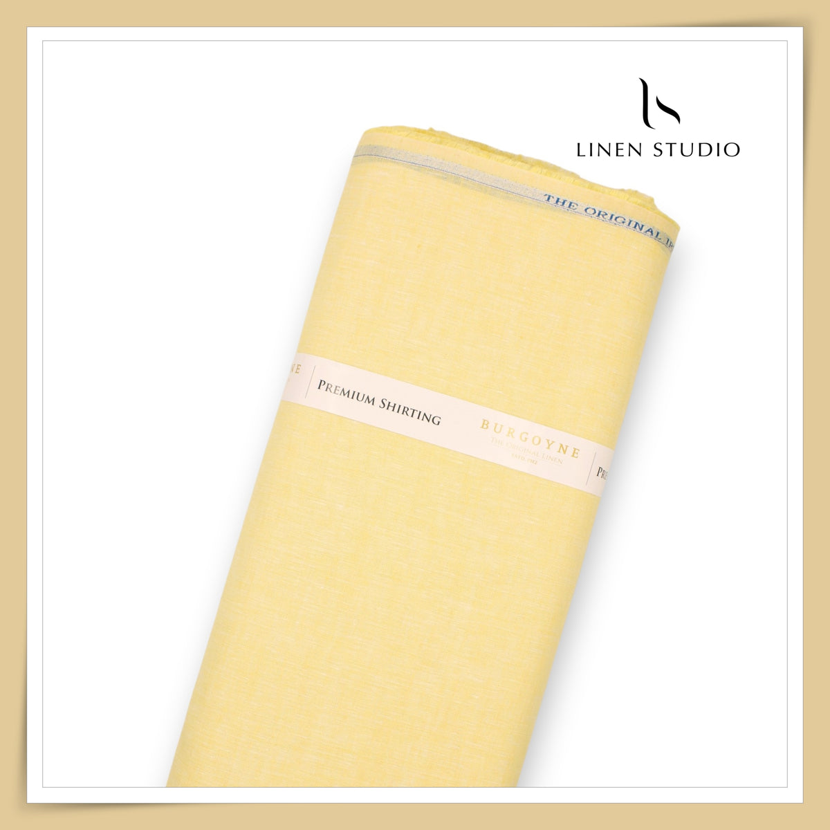 Burgoyne 70 Lea Linen Two Tone Shirting WAVE - Butter Yellow (NEW)