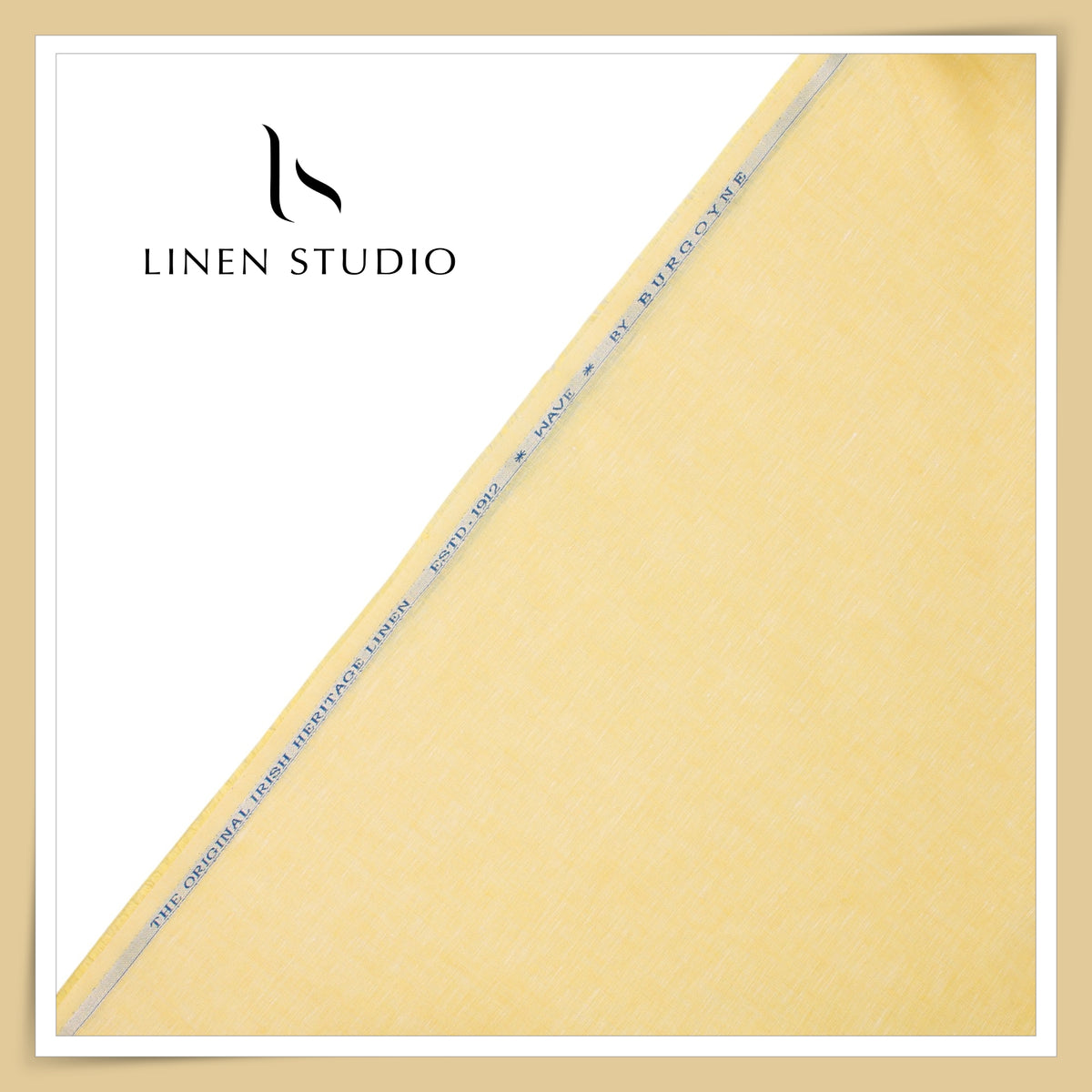 Burgoyne 70 Lea Linen Two Tone Shirting WAVE - Butter Yellow (NEW)
