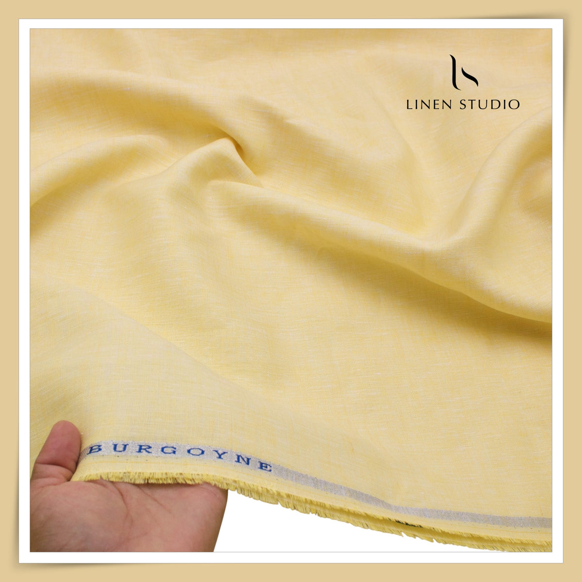 Burgoyne 70 Lea Linen Two Tone Shirting WAVE - Butter Yellow (NEW)