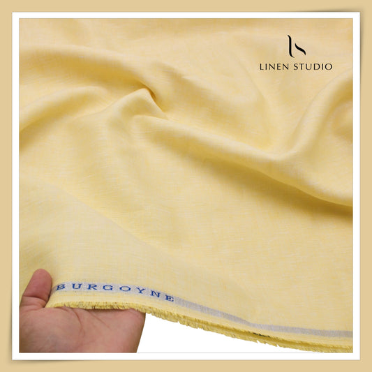 Burgoyne 70 Lea Linen Two Tone Shirting WAVE - Butter Yellow (NEW)