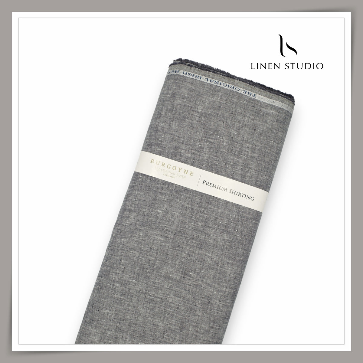 Burgoyne 70 Lea Linen Two Tone Shirting WAVE - Graphite Grey (NEW)