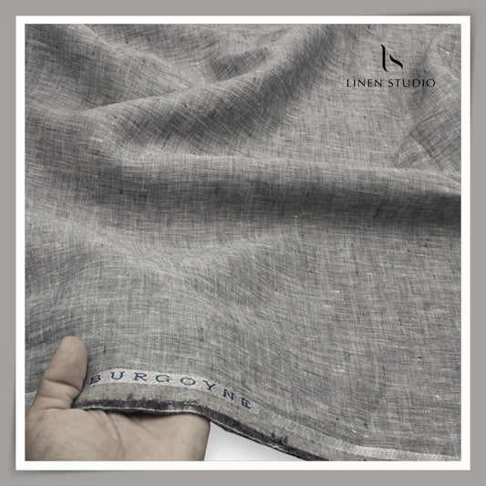 Burgoyne 70 Lea Linen Two Tone Shirting WAVE - Graphite Grey (NEW)