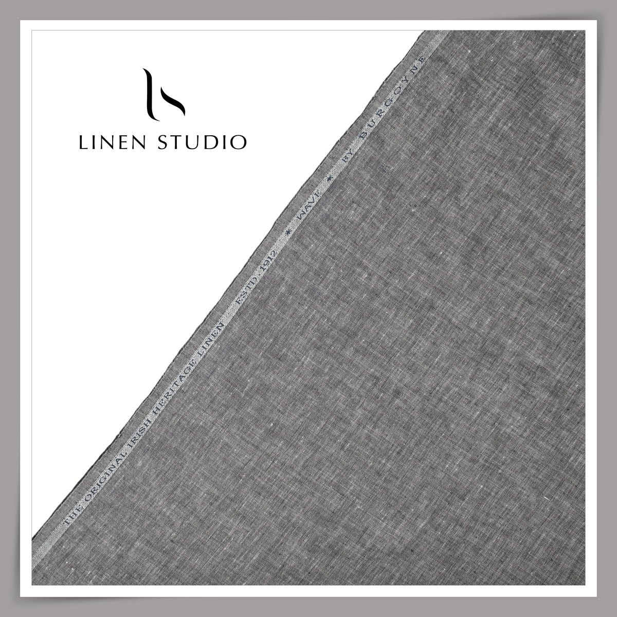 Burgoyne 70 Lea Linen Two Tone Shirting WAVE - Graphite Grey (NEW)