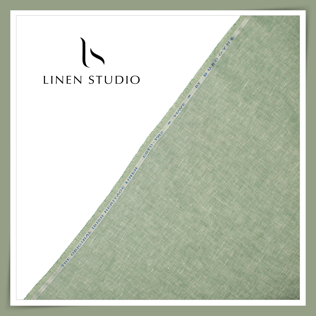 Burgoyne 70 Lea Linen Two Tone Shirting WAVE - Pale Sage  (NEW)