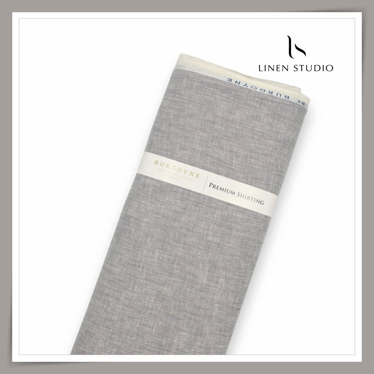 Burgoyne 70 Lea Linen Two Tone Shirting WAVE - Perfect Grey (NEW)