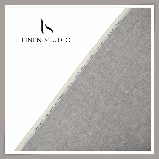 Burgoyne 70 Lea Linen Two Tone Shirting WAVE - Perfect Grey (NEW)