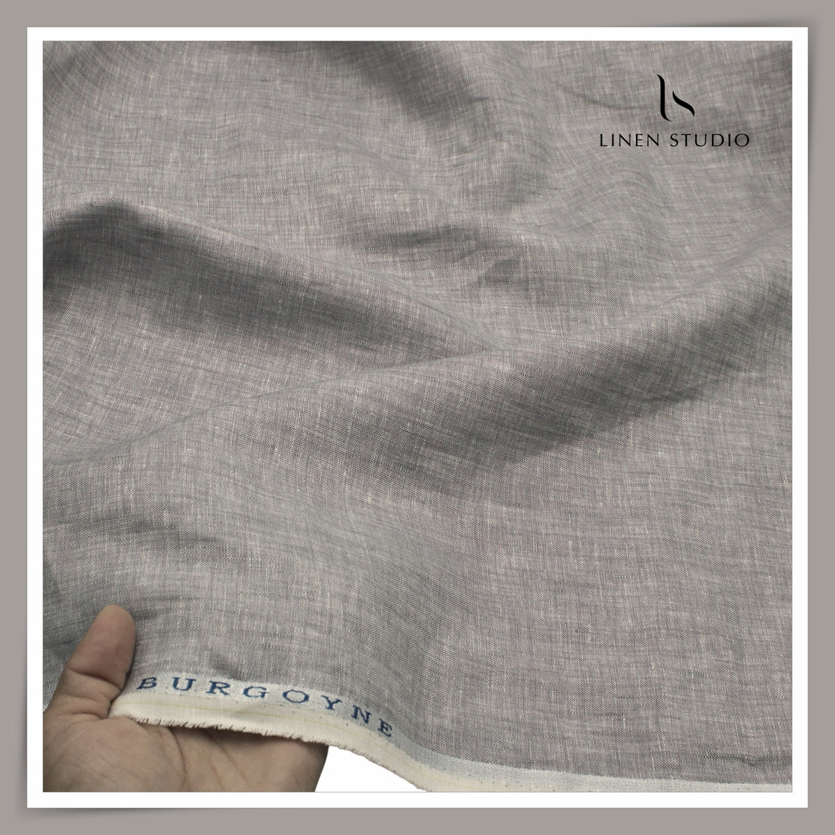 Burgoyne 70 Lea Linen Two Tone Shirting WAVE - Perfect Grey (NEW)