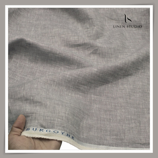 Burgoyne 70 Lea Linen Two Tone Shirting WAVE - Perfect Grey (NEW)