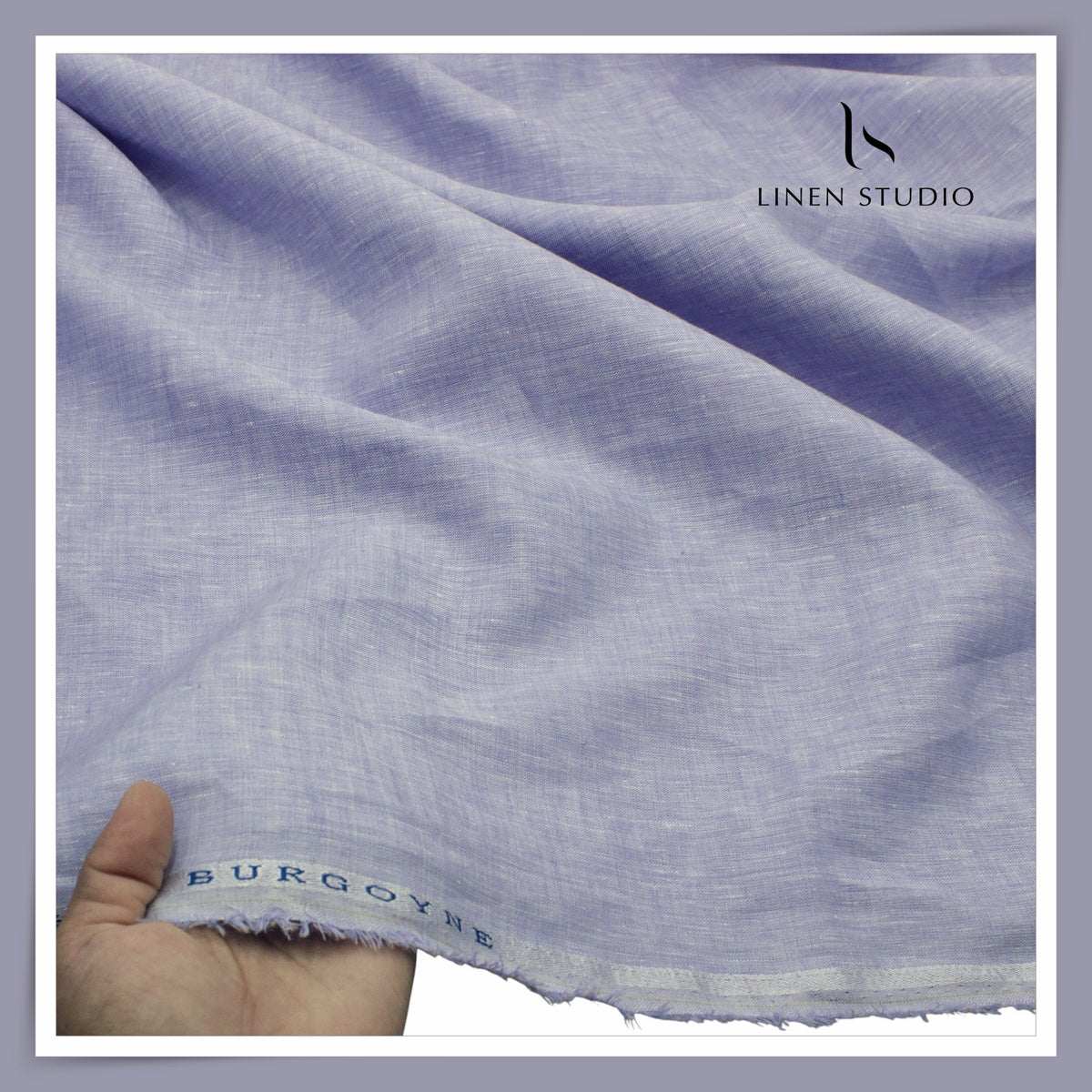 Burgoyne 70 Lea Linen Two Tone Shirting WAVE - Periwinkle Purple  (NEW)
