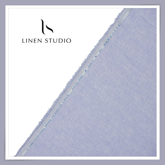 Burgoyne 70 Lea Linen Two Tone Shirting WAVE - Periwinkle Purple  (NEW)