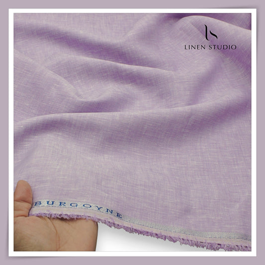 Burgoyne 70 Lea Linen Two Tone Shirting WAVE - Lilac Mist (NEW)