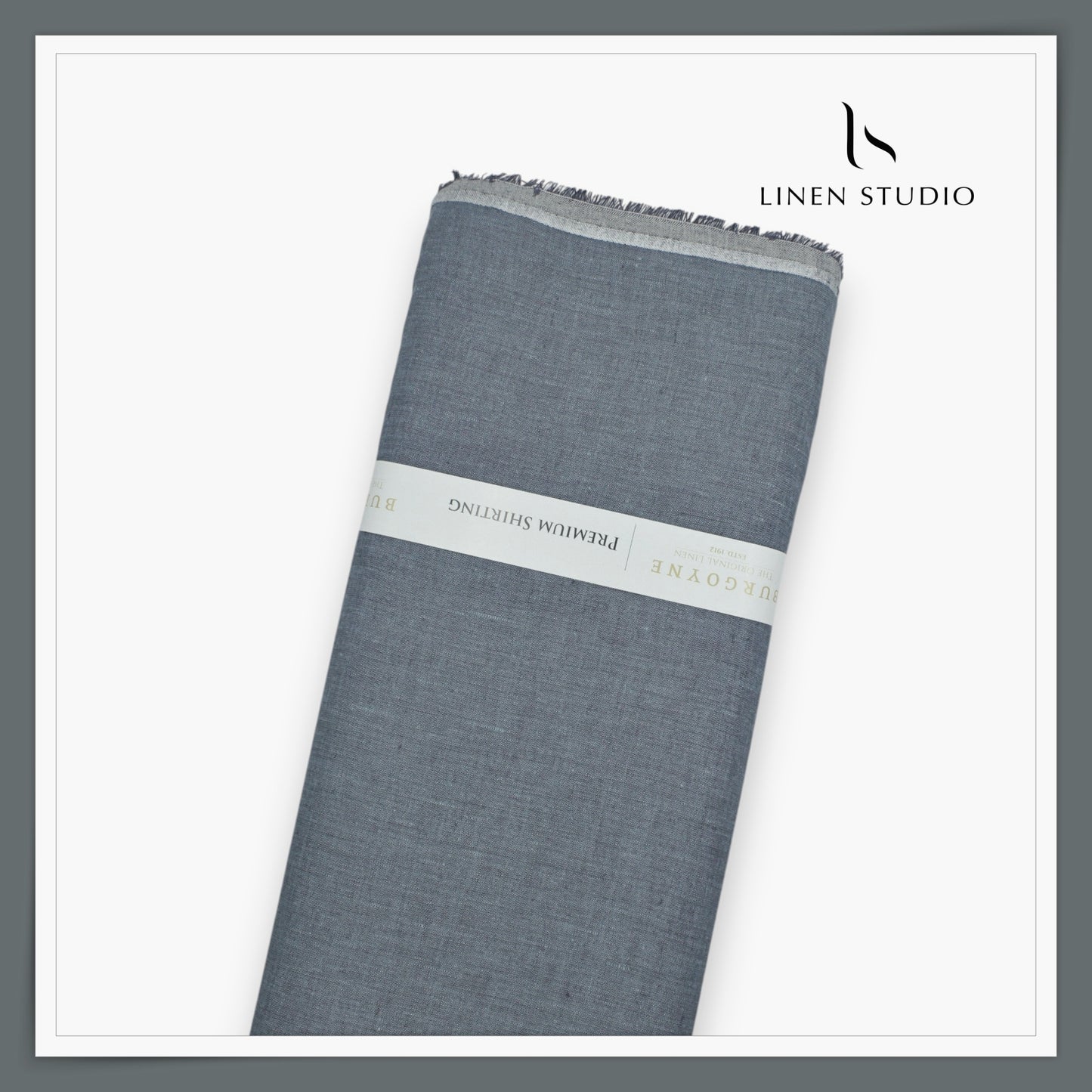 Burgoyne 70 Lea Linen Two Tone Shirting - Vampire Grey (NEW) (Limited Stock)