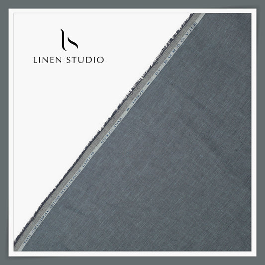 Burgoyne 70 Lea Linen Two Tone Shirting - Vampire Grey (NEW) (Limited Stock)